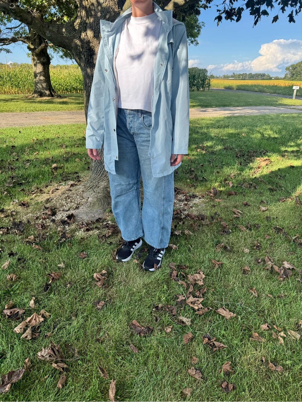 Light Blue Hooded Bomber Jacket for Women